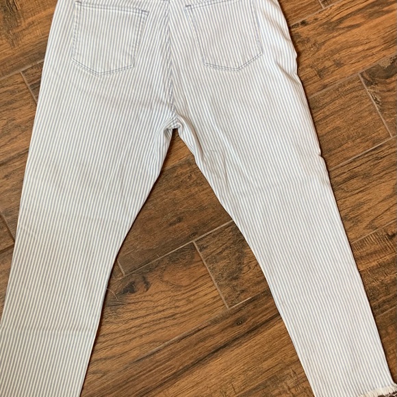 LOFT Striped High Waist Skinny Crop Jeans - Picture 4 of 5